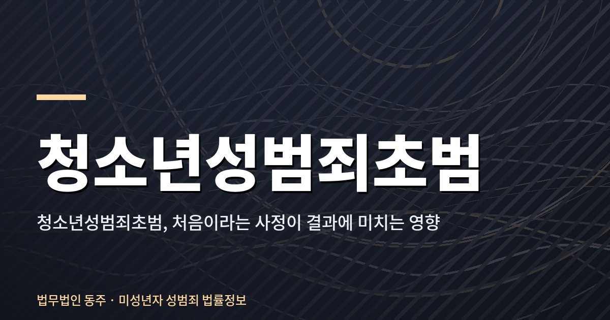 청소년성범죄초범
